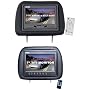PYLE PLD7HB Pair of Adjustable Headrests with Built-in 7-Inch TFT-LCD Monitors with Single Built-in DVD Player (Black)