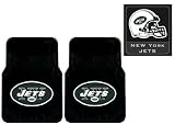 3-Piece New York Jets Automotive Interior Gift Set - A Set of 2 NFL Licensed Universal-Fit Molded Front Rubber Floor Mats and One Official NFL Licensed Team Helmet Logo Air Freshener Pine Forest Scent