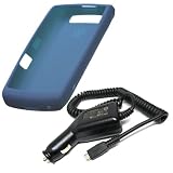 Brand NEW Blue Silicone Skin Cover Case and Car Charger for Blackberry Storm2 9550 9520