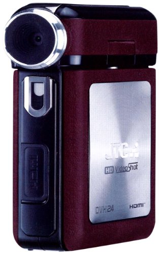 JAY-tech VideoShot DHV24 HD-Camcorder (5 Megapixel CMOS Sensor, 8-fach opt. Zoom, 6,1 cm (2,4 Zoll) TFT-Display, HD-Ready, 64MB interner Speicher) rot