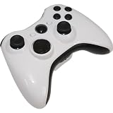 White with Black Out Kit - XBOX 360 Controller Shell Kit - Glossy