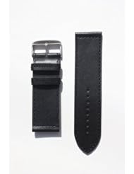 26mm Black Calfskin with Anti-Allergic Leather Lining and German Design Red Loop Keeper