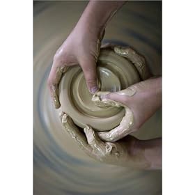 photo poster Children's hands at pottery wheel. in size: 40 x 60 cm by H. Leue