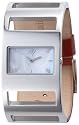 Joy - JW519 - Rectangulares 1 - Quartz Analogique - Montre Femme Acier - Bracelet Cuir Rouge