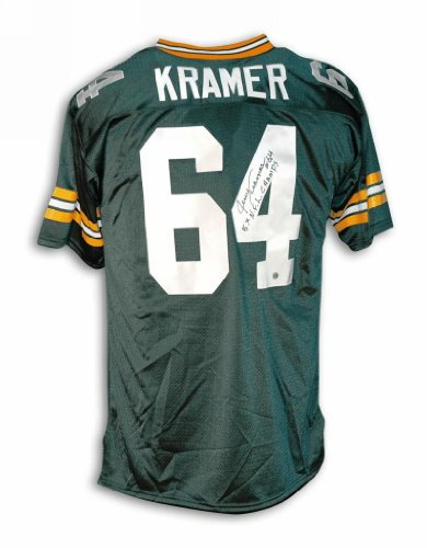 Autographed Jerry Kramer Green Bay Packers Throwback Jersey Inscribed 5X NFL Champs