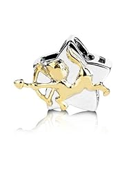 Sterling Silver and 18k Gold Accent Zodiac Charm Sagittarius ,Fits Pandora and All Brands Charm Bracelets and Necklaces.