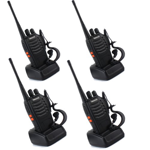 Retevis H-777 UHF 400-470MHz 16CH CTCSS/DCS Best Economic Applicable Walkie Talkies with Headsets 2 Way Ham Radio Black 4 Pack