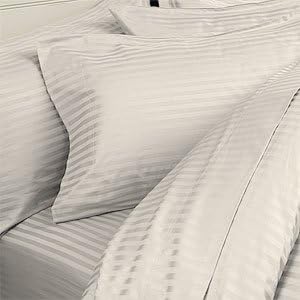 Jessica Sanders 1200 Thread Count Striped Sheet Set 100% Egyptian Cotton Cream Queen