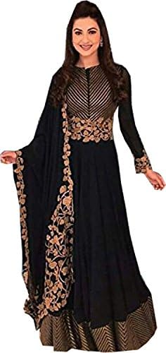 vaankosh fashion Women's Designer Dress Materials Free Size Black