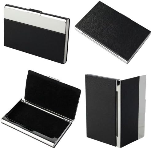 Nicerocker Aluminum Leather Pocket Business Credit Id Card Case for Business Use