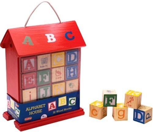 Childrens Toyshop  Toys : ABC HOUSE LARGE - 32 BLOCKS