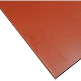 Silicone Sheet, 70A Durometer, Smooth Finish, No Backing, 0.125" Thickness, 12" Width, 12" Length, Red