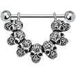 Stainless Steel Lukcy 7 Skull Nipple Shield