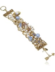 Betsey Johnson "Frontal Toggle Cluster" Crystal Snowflake Toggle Bracelet, 7.5"