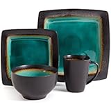Gibson Elite Ocean Paradise 16-Piece Dinnerware Set, Jade