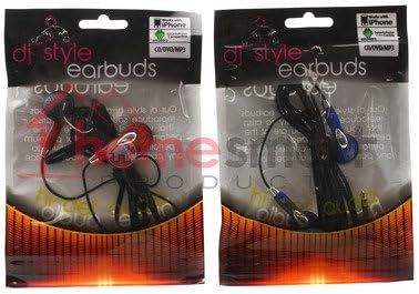 DJ Style Earbuds - Headphones - Works With iPhone - Android Smarphone Compatible - CD/DVD MP3 Playes Compatible - HiDef Audio (Black)