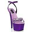 Pleaser Shoes Women��s ADORE-738, 6 1/2'' Stiletto Heel Ankle Wrap Platform Sandal W/Rhinestone