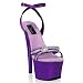 Pleaser Shoes Women&Otilde;s ADORE-738, 6 1/2'' Stiletto Heel Ankle Wrap Platform Sandal W/Rhinestone