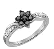 0.34CTW BLACK & WHITE DIAMOND FASHION/ PROMISE RING Size 7