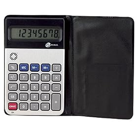 Click here to buy 8-Digit Handheld Calculator with Wallet Case, Battery Powered CEB95001 by Corporate Express Brands.