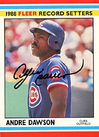 Andre Dawson Autographed / Signed 1987 Leaf No.9 Chicago Cubs Baseball Card