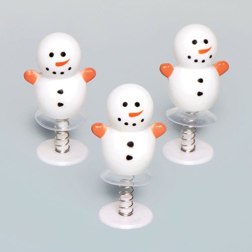 Snowman Jump-ups Small Toy for Boys and Girls Perfect Christmas Stocking and Winter Party Bag Stuffer for Kids (Pack of 4)