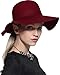 Bienvenu Women's Wide Brim Wool Ribbon Band Floppy Hat