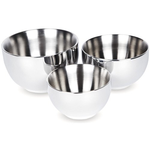 Onyx 18/8 Stainless Steel Double Walled Bowl Set of Three