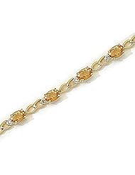 14kt Yellow Gold Oval Citrine and Diamond Bracelet