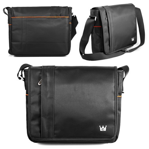 CaseCrown Horizontal Multi Pocket Mobile Messenger Bag (Black) for the Apple iPad and iPad 2