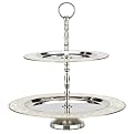 Stainless Steel and Pearl 2-Tier Dessert Tray