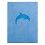 Blue Embossed Dolphin Leather Journal - Lined 5x7