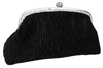 Exklusive Satin Clutch Abendtasche, Schwarz