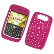 RIM BlackBerry Curve 8900 T-Mobile Laser Skin Case Rubber Silicone Protector Image Cover Stars Pink