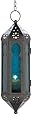 Gifts & Decor Ocean Blue Glass Azul Serenity Hanging Candle Lantern