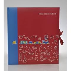 Fotoalbum, Kinderalbum rot, MEIN ERSTES ALBUM, mit bedrucktem, illustriertem Vorspann f�r handschriftliche, pers�nliche Daten, 60 Seiten f�r bis zu 360