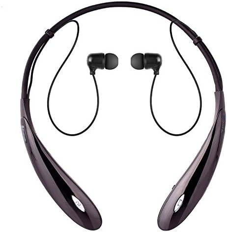 Bluetooth Headset, Duowo Wireless Bluetooth Headphones Earbuds with Flexible Neckband Design Hands Free Stereo Headset for Comfortable Lightweight Wearing (black)