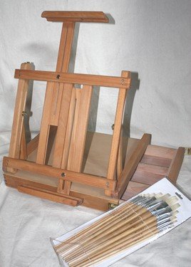 Table Top Easel with Paint Brush Set