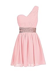 Girls Chiffon/Polyester Beaded One Shoulder Evening Dress/Homecoming Dress/Prom Dress 