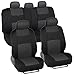 BDK Classics - Black & Charcoal Gray Mesh Cloth Seat Covers - Split Option Bench - Full Set