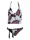 Quiksilver Raisins Blue/Purple Hibiscus Halter Bikini S