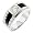 Onyx CZ Diamond Silver Mens Ring