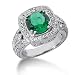 4 Ct Diamond Emerald Ring Engagement Round Cut Pave Fashion 14k White Gold 4 Ct Diamond Emerald Ring Engagement Round Cut Pave Fashion 14k White Gold