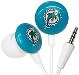 iHip NFF10200MIA NFL Miami Dolphins Mini Ear Buds, Orange/White/Green