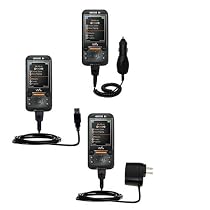 Deluxe Kit for the Sony Ericsson W850i includes a USB cable with Car and Wall Charger - Gomadic Brand w/ TipExchange Technology
