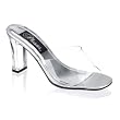 3 1/4 Inch Sexy Wedding Shoe Single Sole Square Heel Slide Clear Black