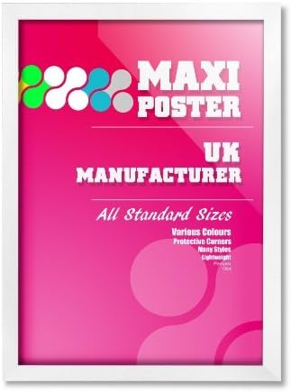 4Ever4Less WHITE 4 cm THICK FLAT SHAPE MDF Moulding WOODEN Effect Frame for MAXI Poster 61x91.5CM 24 x 36 IN NEW by 4Ever4Less Frames