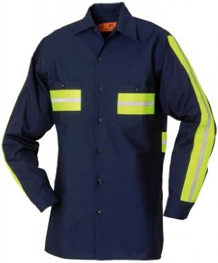 Reed Manufacturing Men'sENHANCED VISIBILITY SHIRTS "SOFTOUCH" POLY-COTTON POPLIN L L Navy