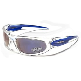 XL12 Sport Wrap Around Polarized Sunglasses Clear Blue