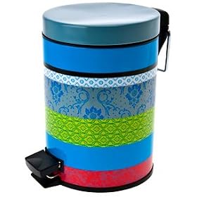 Present Time  Bathroom waste bin Flower Patchwork s/s